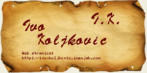 Ivo Koljković vizit kartica